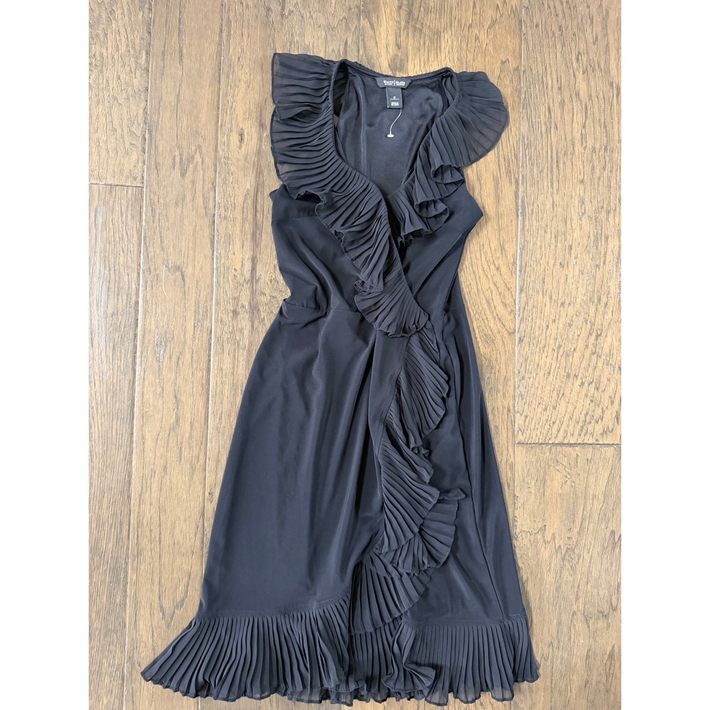 NWOT White House Black Market Black Ruffle Dress Cocktail Size 0
